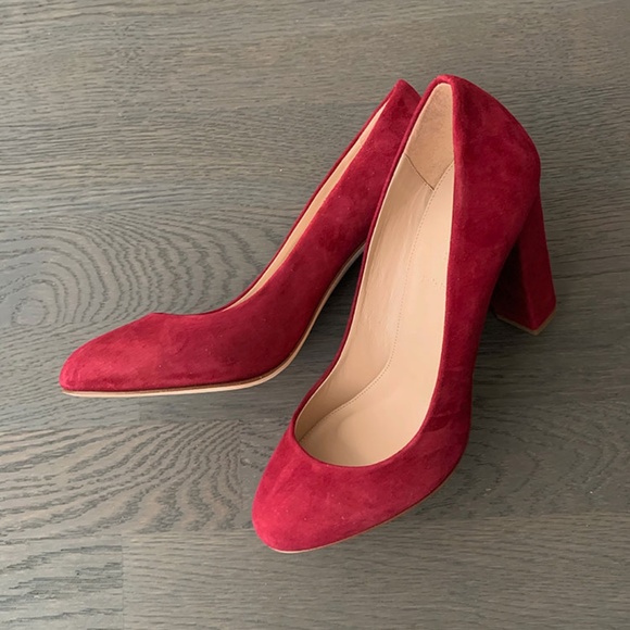 J.Crew | "Etta" Red Block Heel Pumps - Picture 2 of 8